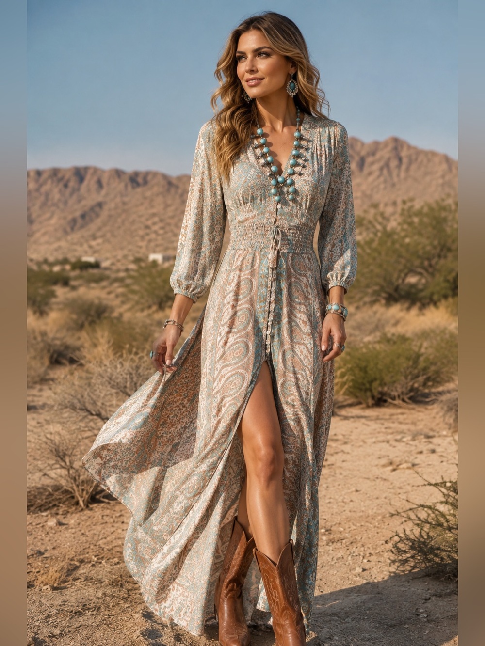 Desert Dreams Sheer Paisley Duster - Picture 4 of 7